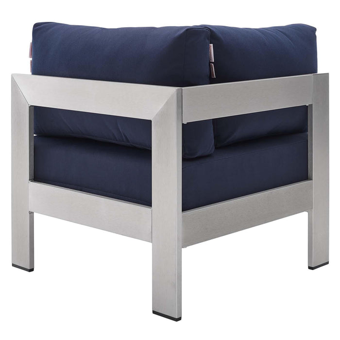 Shore Sunbrella� Fabric Aluminum Outdoor Patio Corner Sofa