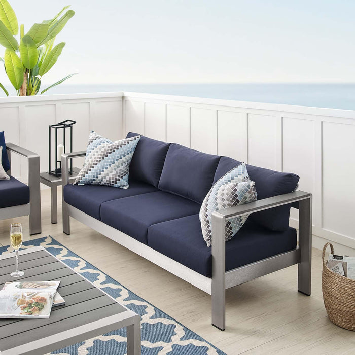 Shore Sunbrella� Fabric Aluminum Outdoor Patio Sofa