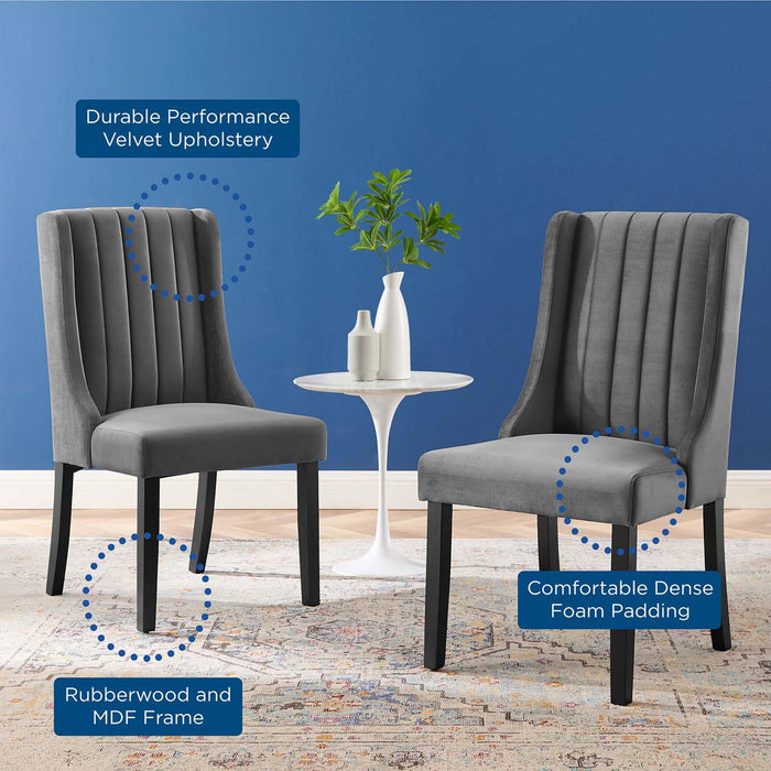 Renew Parsons Performance Velvet Dining Side Chairs - Set of 2