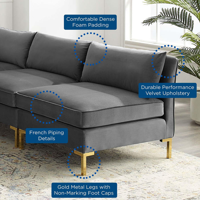 Ardent 5-Piece Performance Velvet Sectional Sofa