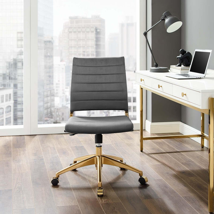 Jive Armless Mid Back Performance Velvet Office Chair