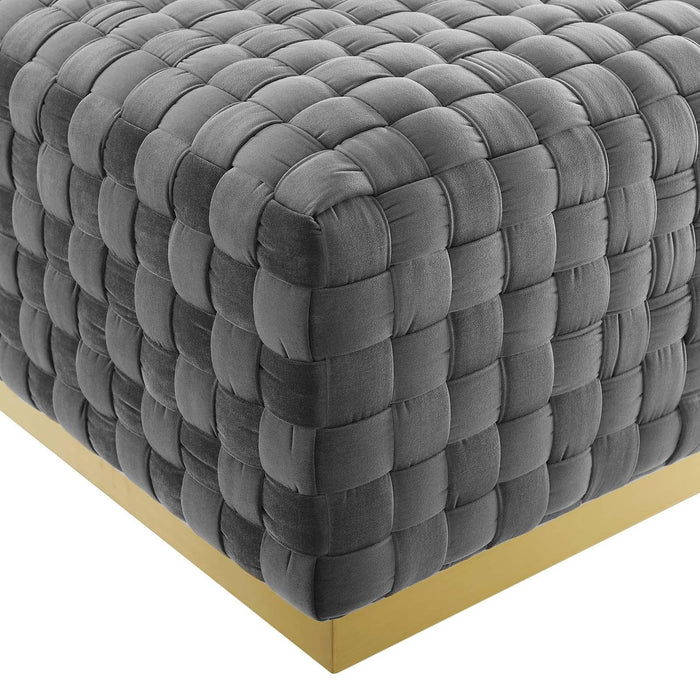 Florence Square Performance Velvet Ottoman