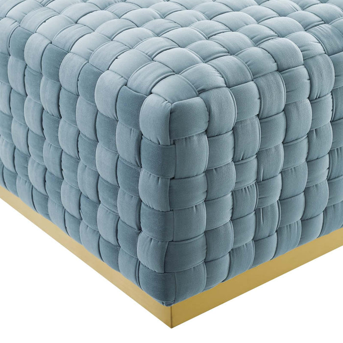 Florence Square Performance Velvet Ottoman