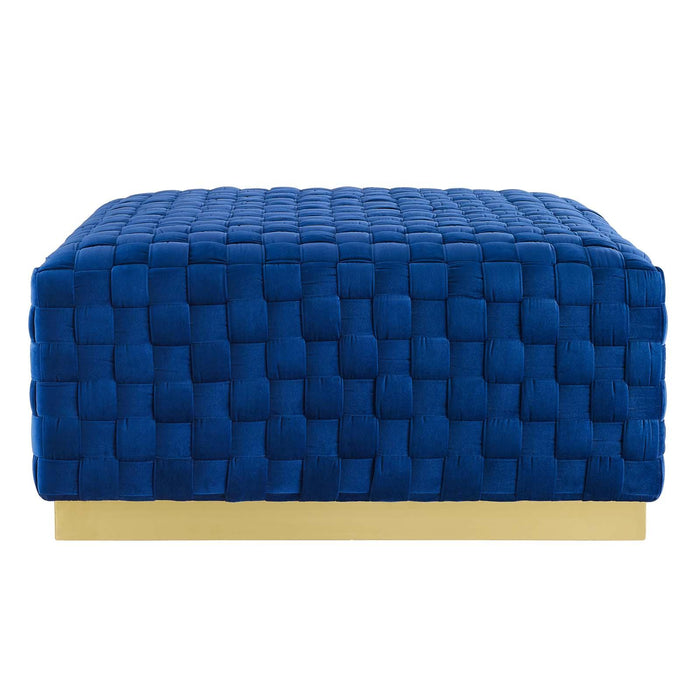 Florence Square Performance Velvet Ottoman