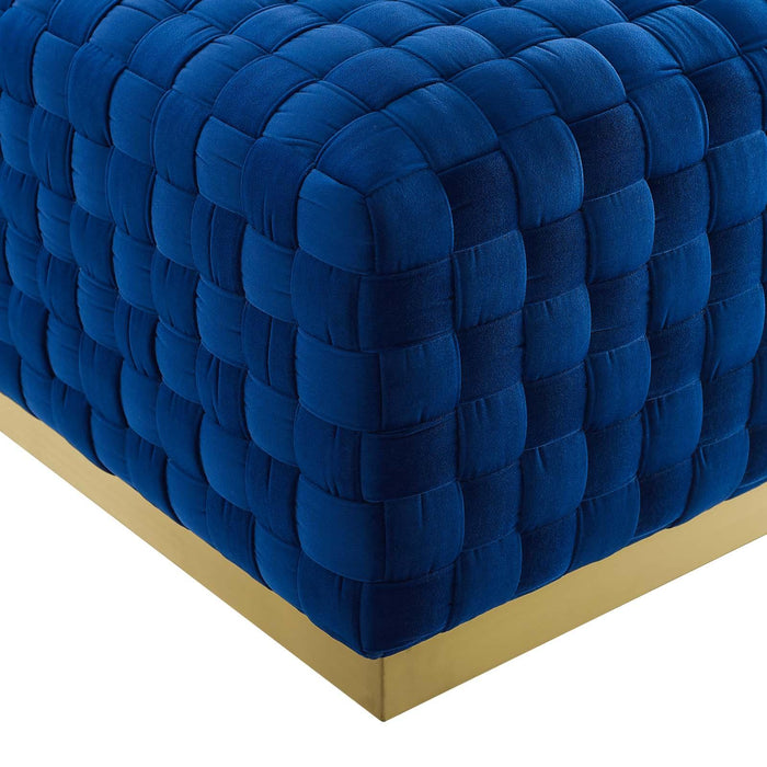 Florence Square Performance Velvet Ottoman