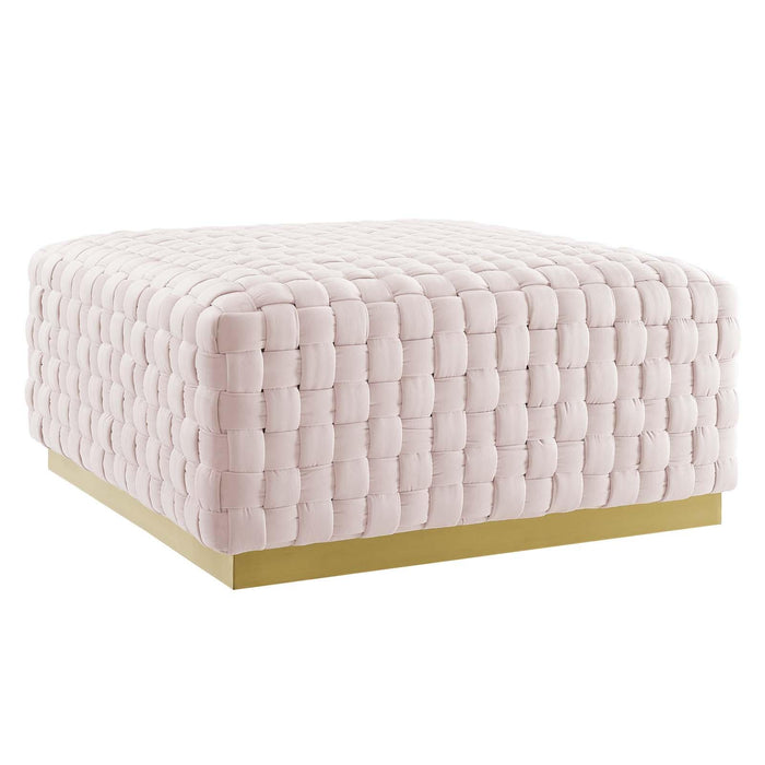 Florence Square Performance Velvet Ottoman