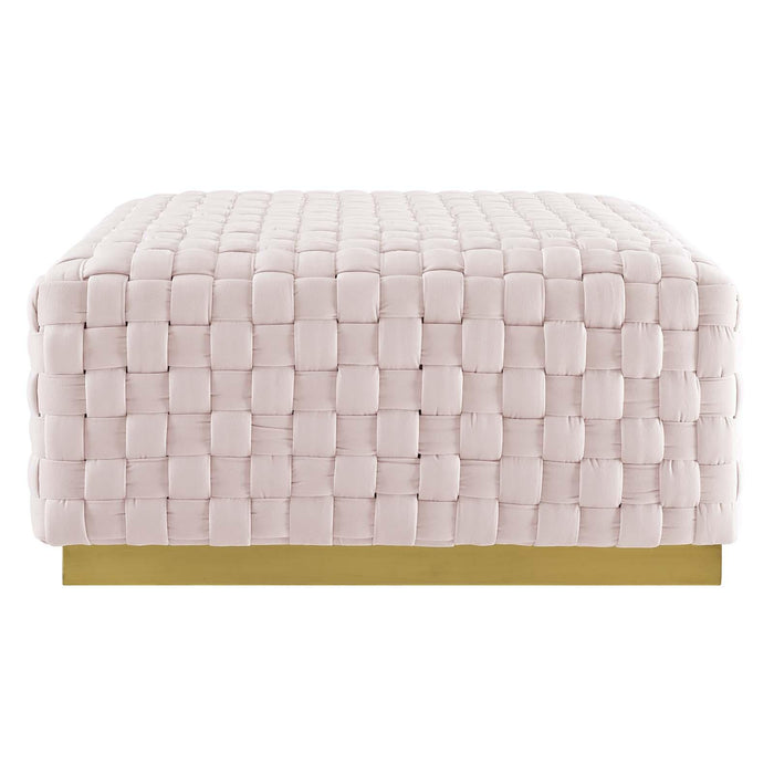 Florence Square Performance Velvet Ottoman