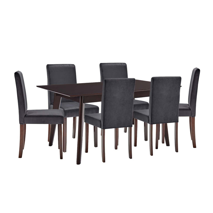 Prosper 7 Piece Upholstered Velvet Dining Set