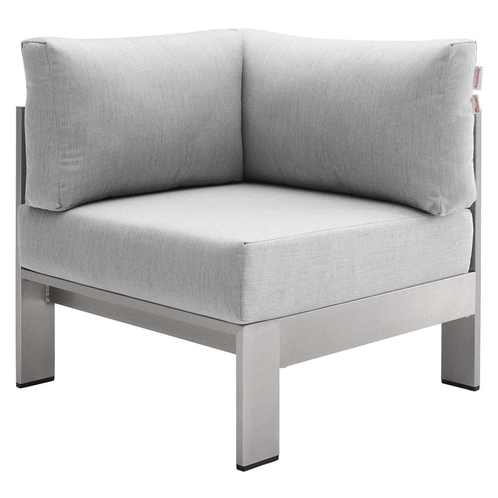 Shore Sunbrella� Fabric Aluminum Outdoor Patio Corner Sofa image