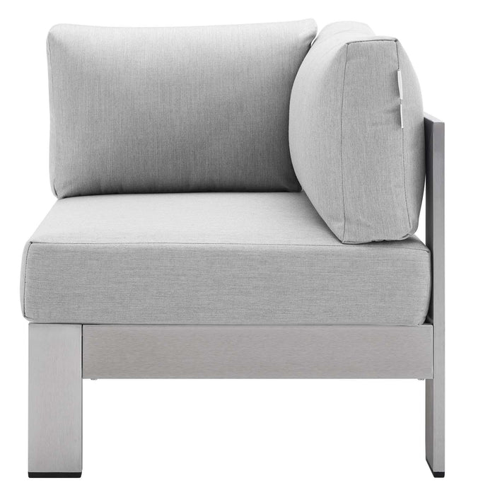 Shore Sunbrella� Fabric Aluminum Outdoor Patio Corner Sofa