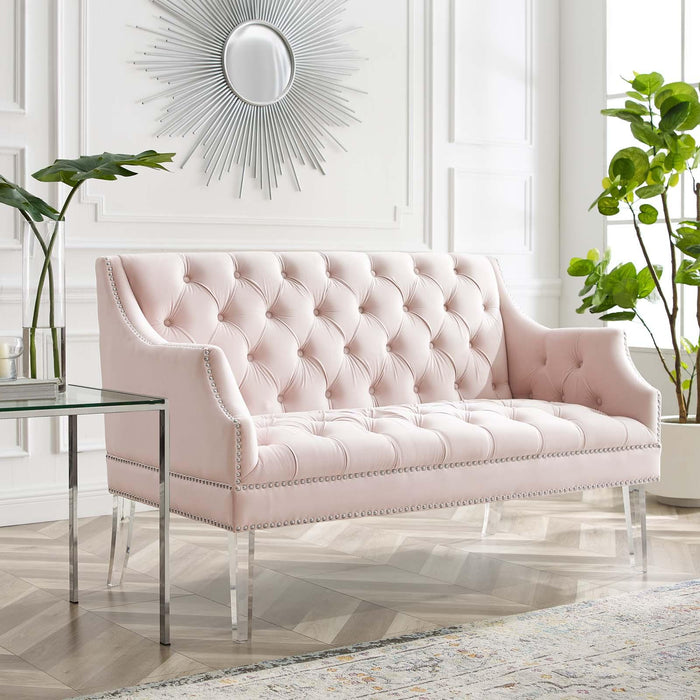 Proverbial Tufted Performance Velvet Loveseat