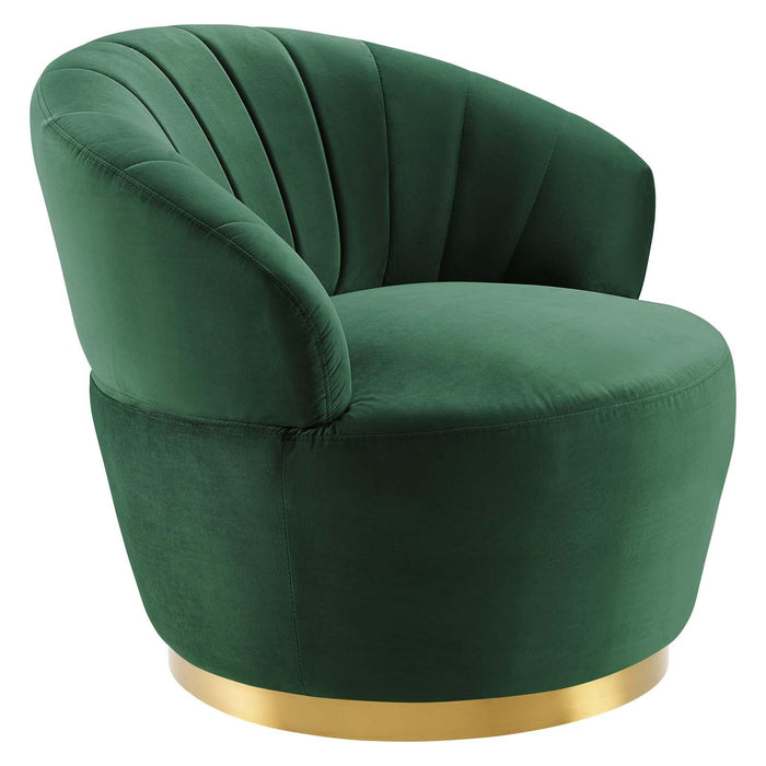 Billow Tufted Performance Velvet Swivel Chair image