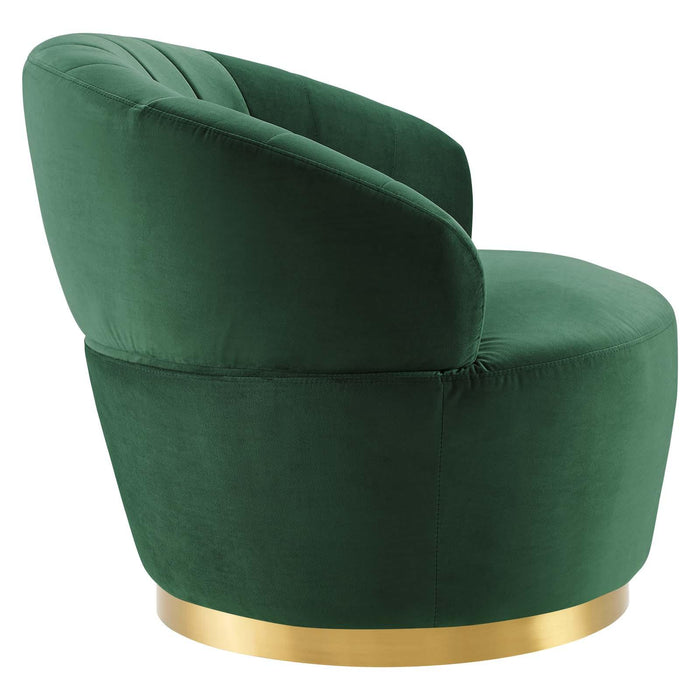 Billow Tufted Performance Velvet Swivel Chair