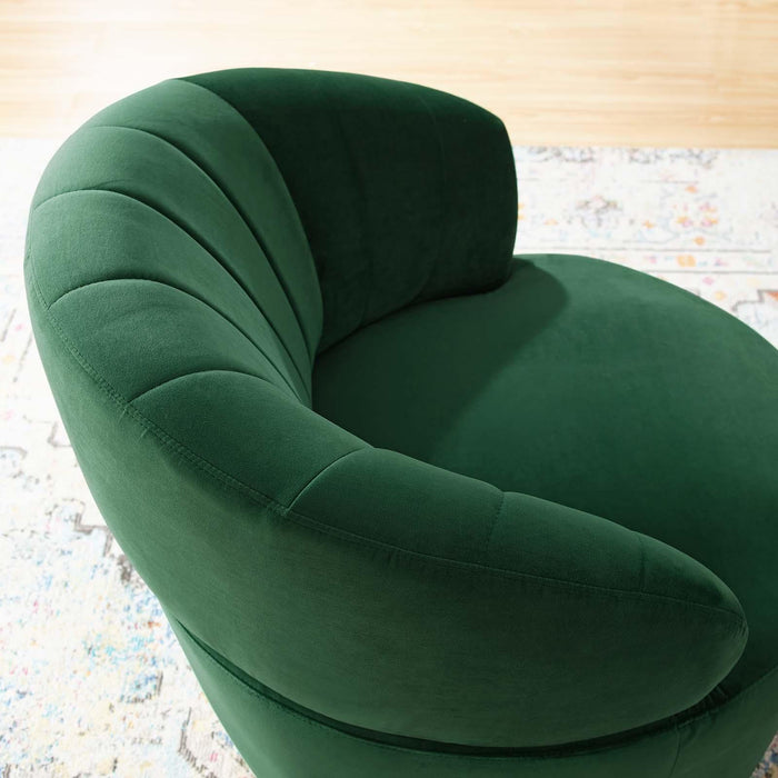 Billow Tufted Performance Velvet Swivel Chair