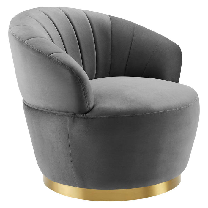 Billow Tufted Performance Velvet Swivel Chair