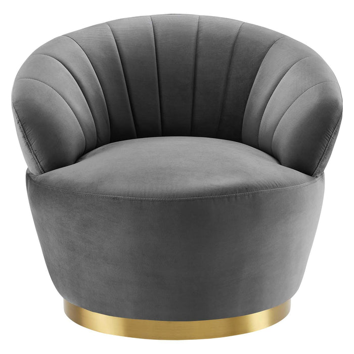 Billow Tufted Performance Velvet Swivel Chair