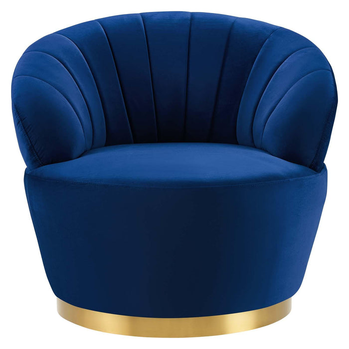 Billow Tufted Performance Velvet Swivel Chair