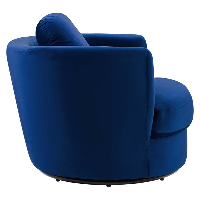 Pirouette Performance Velvet Swivel Armchair