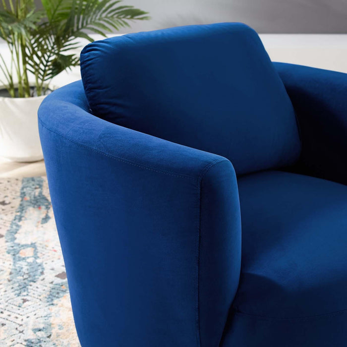 Pirouette Performance Velvet Swivel Armchair