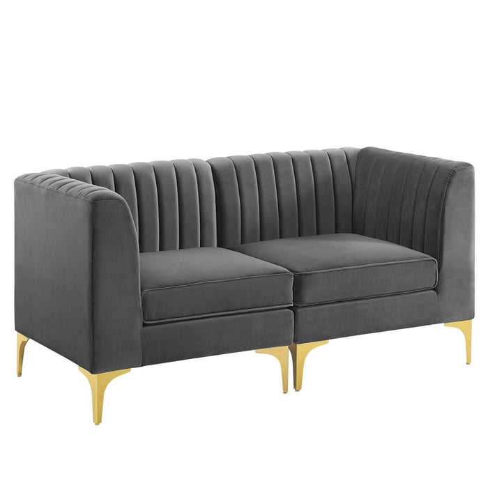 Triumph Channel Tufted Performance Velvet Loveseat image