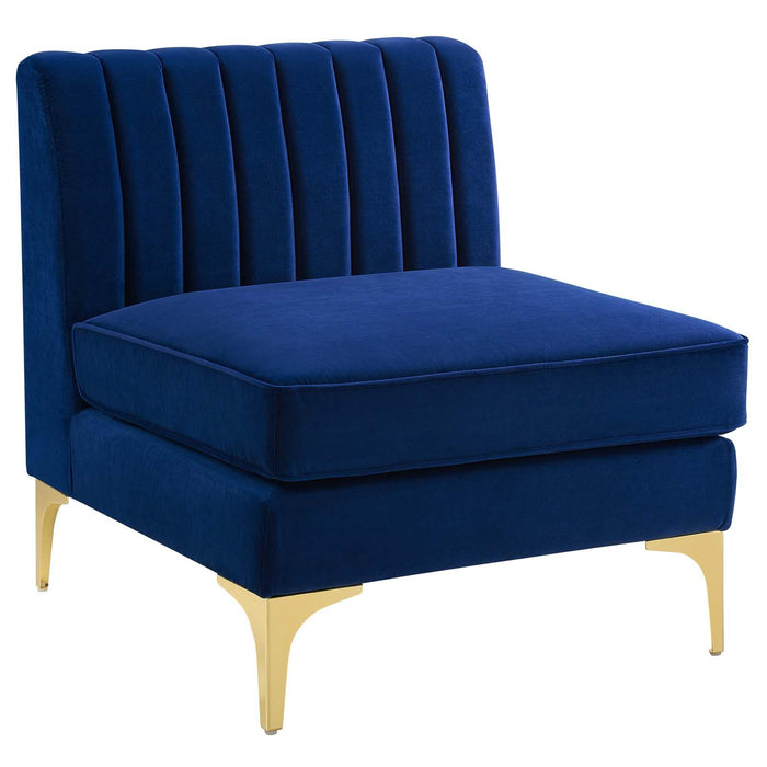 Triumph Channel Tufted Performance Velvet Armless Chair