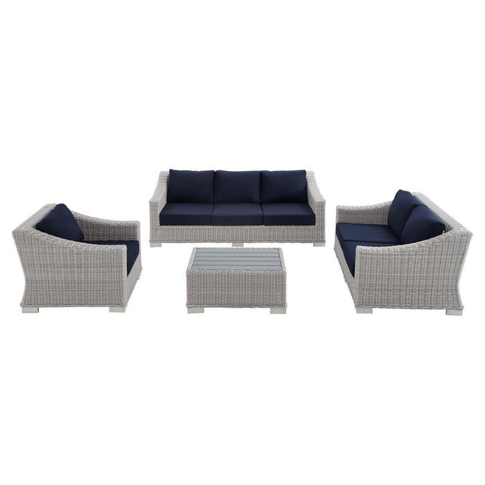 Conway Sunbrella� Outdoor Patio Wicker Rattan 4-Piece Furniture Set