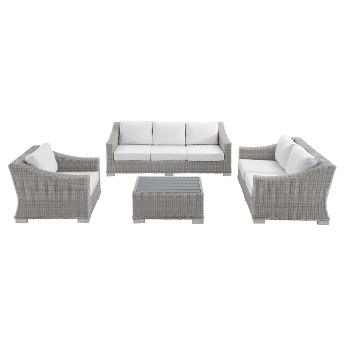 Conway Sunbrella� Outdoor Patio Wicker Rattan 4-Piece Furniture Set