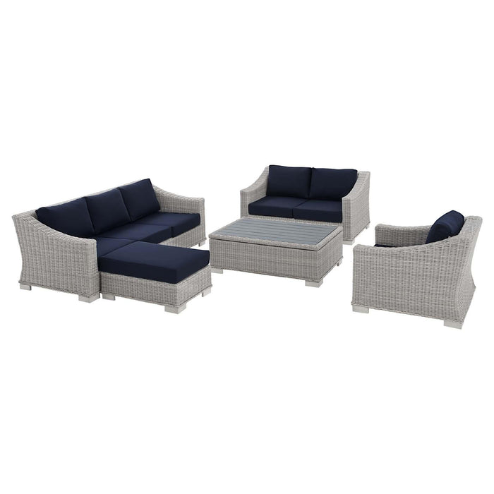 Conway Sunbrella� Outdoor Patio Wicker Rattan 5-Piece Furniture Set