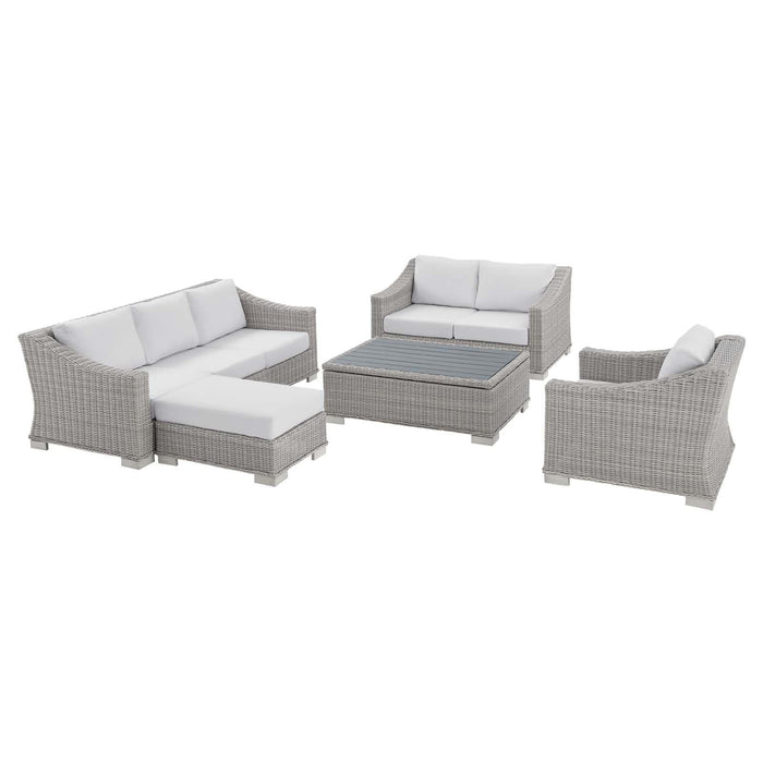 Conway Sunbrella� Outdoor Patio Wicker Rattan 5-Piece Furniture Set