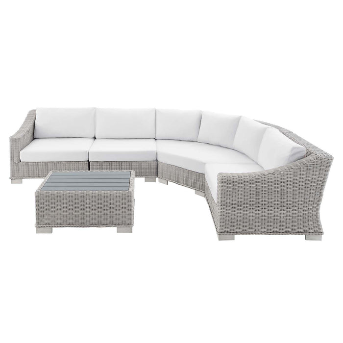 Conway Sunbrella� Outdoor Patio Wicker Rattan 5-Piece Sectional Sofa Set