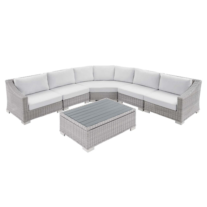 Conway Sunbrella� Outdoor Patio Wicker Rattan 6-Piece Sectional Sofa Set