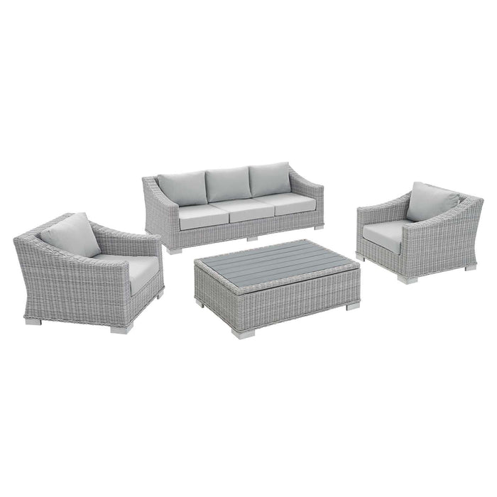 Conway Sunbrella� Outdoor Patio Wicker Rattan 4-Piece Furniture Set