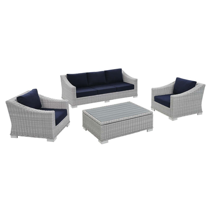 Conway Sunbrella� Outdoor Patio Wicker Rattan 4-Piece Furniture Set