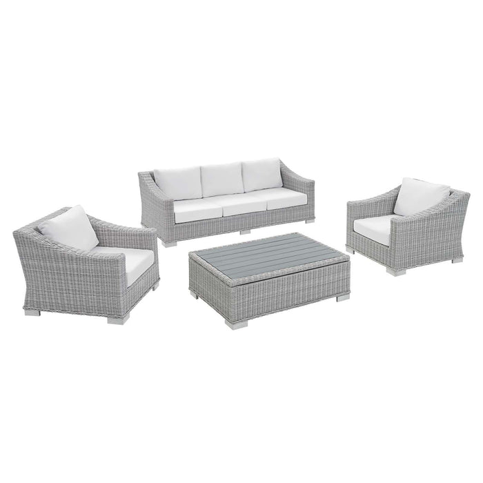 Conway Sunbrella� Outdoor Patio Wicker Rattan 4-Piece Furniture Set