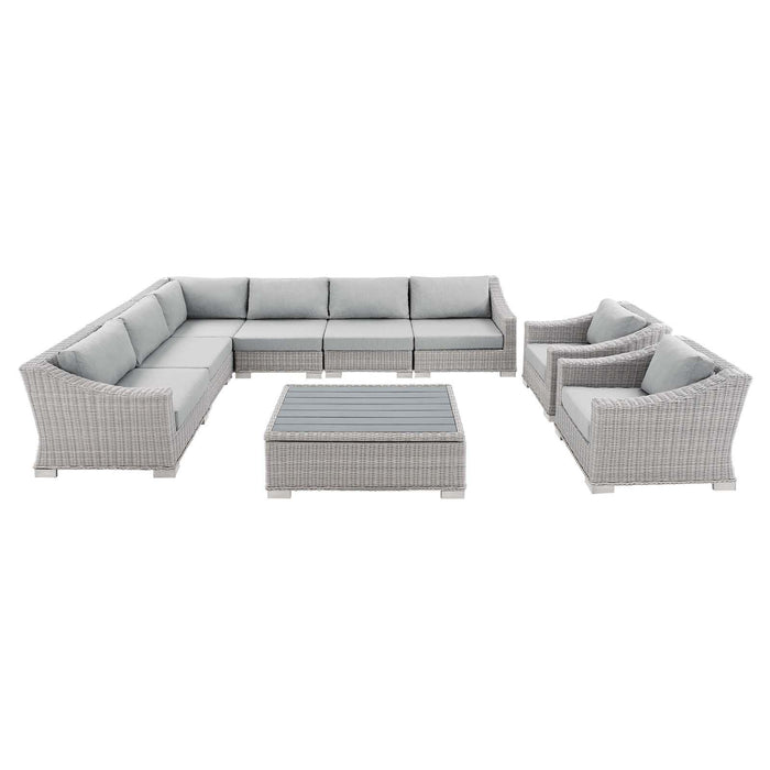 Conway Sunbrella� Outdoor Patio Wicker Rattan 9-Piece Sectional Sofa Set image