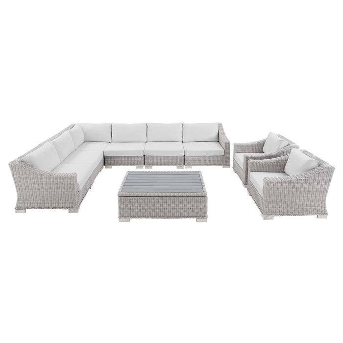 Conway Sunbrella� Outdoor Patio Wicker Rattan 9-Piece Sectional Sofa Set