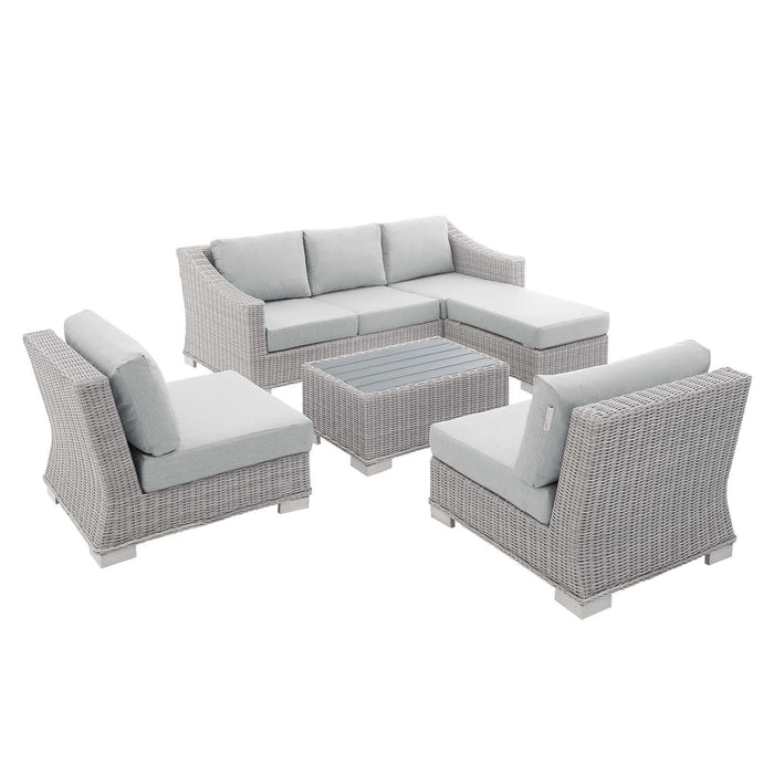 Conway Sunbrella� Outdoor Patio Wicker Rattan 5-Piece Furniture Set