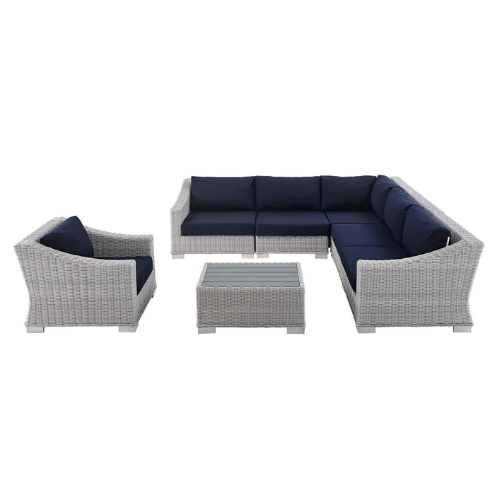 Conway Sunbrella� Outdoor Patio Wicker Rattan 7-Piece Sectional Sofa Set