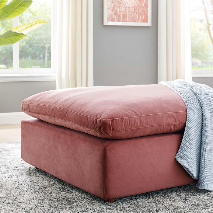 Commix Down Filled Overstuffed Performance Velvet Ottoman