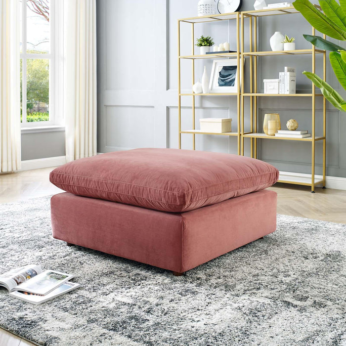 Commix Down Filled Overstuffed Performance Velvet Ottoman