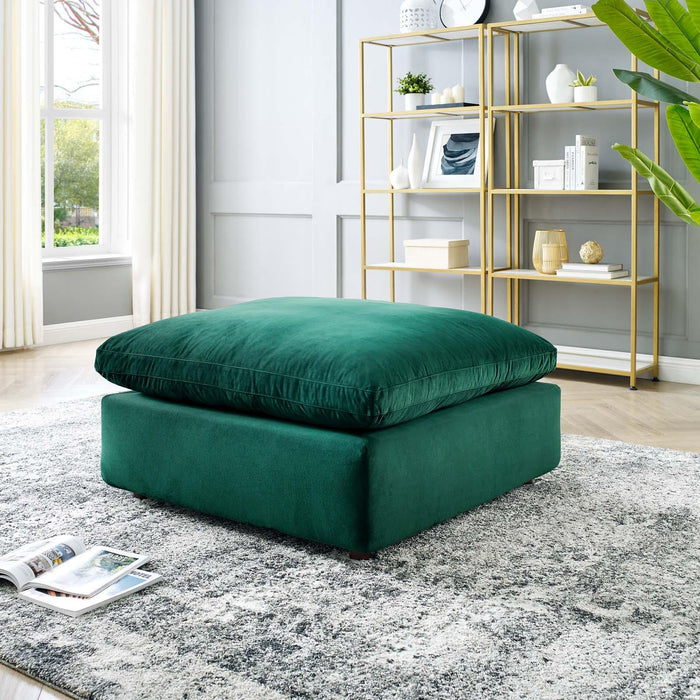 Commix Down Filled Overstuffed Performance Velvet Ottoman