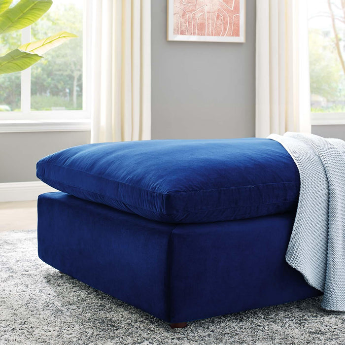 Commix Down Filled Overstuffed Performance Velvet Ottoman