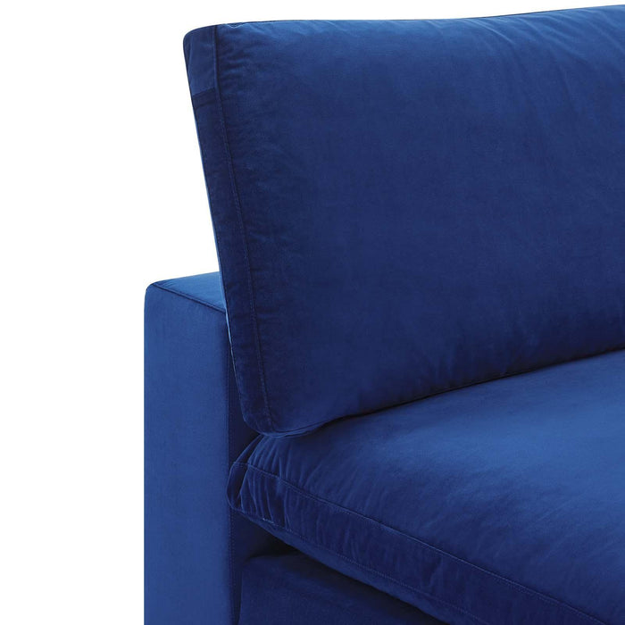 Commix Down Filled Overstuffed Performance Velvet Armless Chair