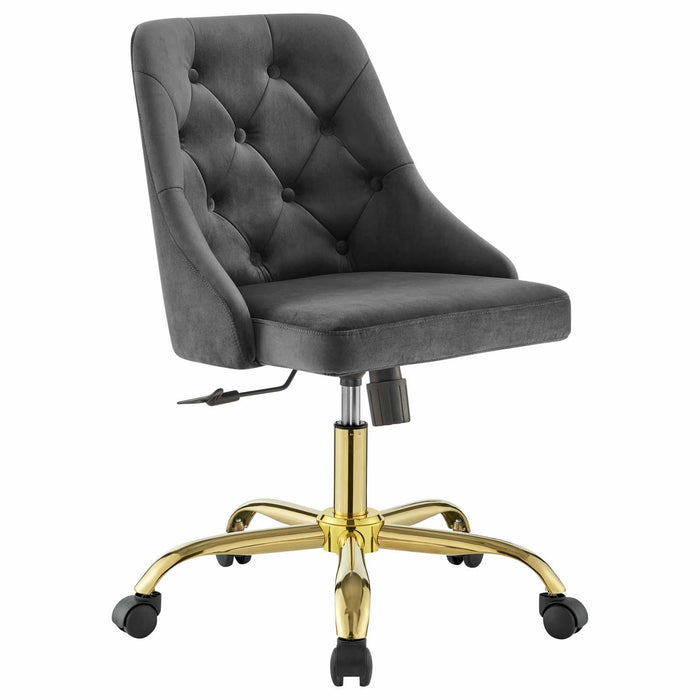 Distinct Tufted Swivel Performance Velvet Office Chair