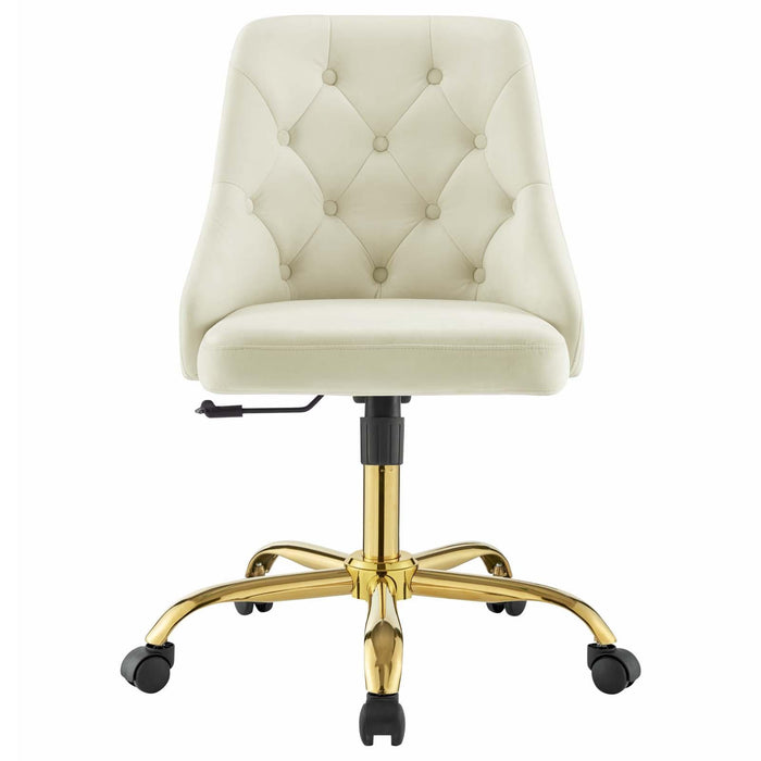 Distinct Tufted Swivel Performance Velvet Office Chair