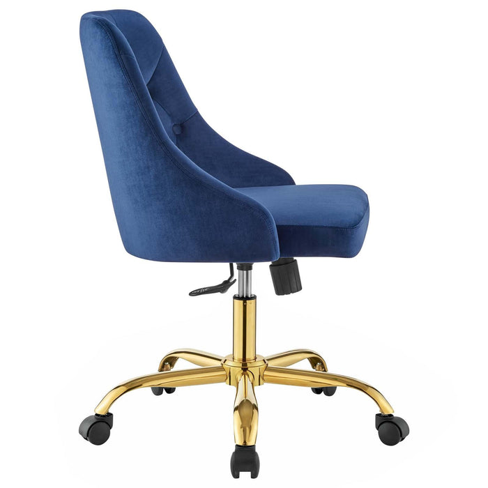 Distinct Tufted Swivel Performance Velvet Office Chair