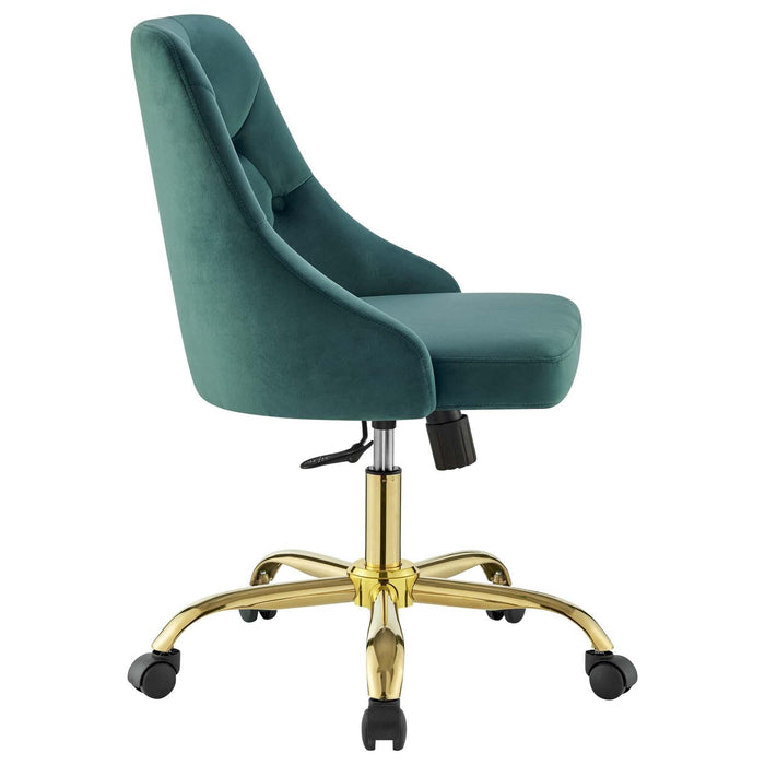 Distinct Tufted Swivel Performance Velvet Office Chair