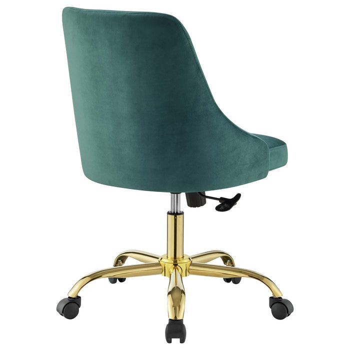 Distinct Tufted Swivel Performance Velvet Office Chair