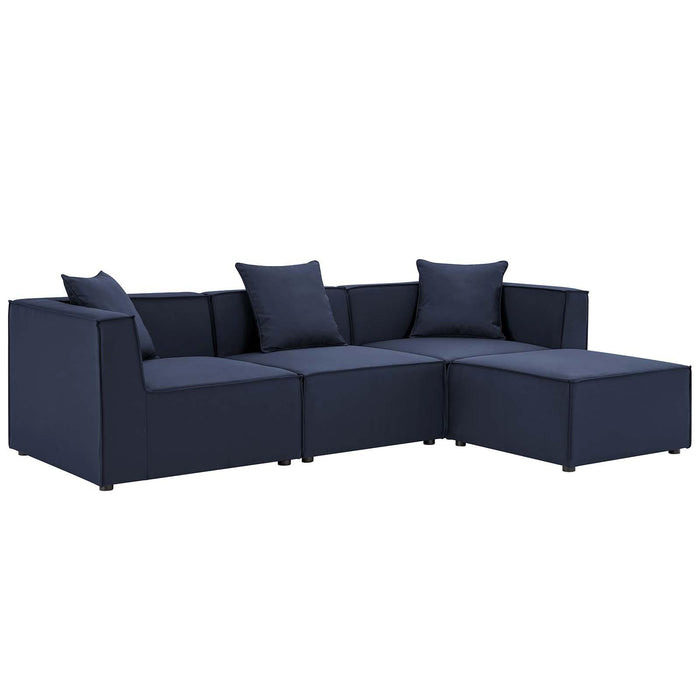 Saybrook Outdoor Patio Upholstered 4-Piece Sectional Sofa