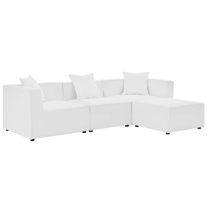 Saybrook Outdoor Patio Upholstered 4-Piece Sectional Sofa